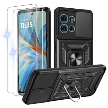 Imagem de Capinha Capa para Motorola Moto G75 + 2 Películas de Vidro Temperado | Capa Anti-Impacto | Proteção da Câmera | Resistente a Arranhões | Aberturas Precisos | Armadura Militar