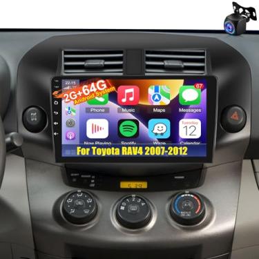 Imagem de [2 GB + 64 GB] Rádio automotivo para Toyota RAV4 2007-2012 com Carplay e Android Auto, Volxcereo 10,1 polegadas Android Touch Screen RAV4 Estéreo de carro, 1080P/EQ áudio/Bluetooth/FM RDS/SWC