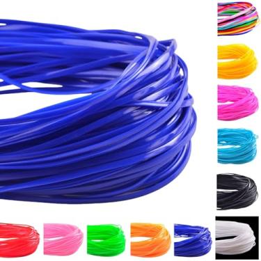 Imagem de Cordão Gimp Corda Boondoggle 100 peças, 1 metro, azul, 2,5 x 1 mm, cordão de plástico para pulseira, colar, chaveiro, artesanato, conjunto de cordões de plástico