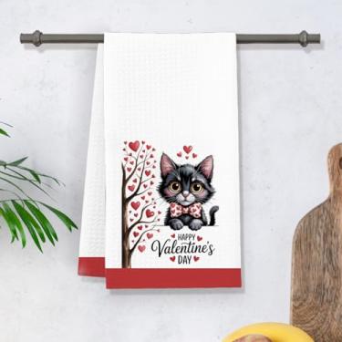 Imagem de Toalhas de cozinha para o dia dos namorados, coração amor doce lar toalhas de cozinha dos namorados, decoração de casa de banho de algodão macio absorvente - 2