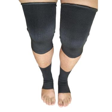 Imagem de Kit Joelheira e Tornozeleira elástica de compressão Triatleta Unissex-Unissex