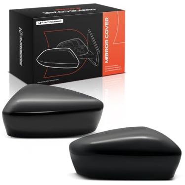 Imagem de A-Premium 2 peças de tampas de espelho retrovisor do lado do motorista e do passageiro - Compatível com Mazda 3 2014 2015 2016 2017 2018 - Preto liso