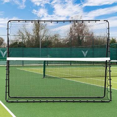 Imagem de JYXYXSCP Rede de treinamento de tênis portátil com bolsa de transporte, rebote de tênis autônomo, fácil de montar, rebote de treinamento de tênis, para vôlei (2,7 x 2,1 m)