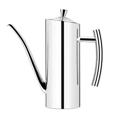 Imagem de YWangQiang Dispensador de azeite de oliva de grande capacidade em aço inoxidável prateado adequado para cozinha, restaurante, café, azeite de oliva, etc.