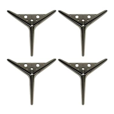 Imagem de ZJYWMM Pernas de móveis, pacote com 4, pernas de mesa, perna de sofá, triângulo de metal, pés de móveis, elevador de móveis, substituição, faça você mesmo, para armário, guarda-roupa, armários de TV