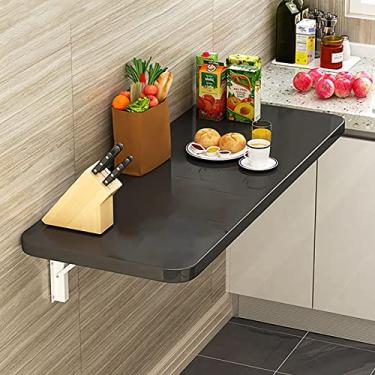 Imagem de Mesa dobrável para lavanderia, mesa dobrável montada na parede, mesa de jantar dobrável de madeira, mesa de trabalho para montagem na parede, mesa flutuante para pendurar na parede, mesa de cozinha
