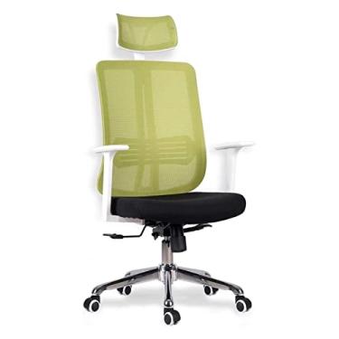 Imagem de Cadeira de escritório cadeira de computador de escritório poltrona de mesa com encosto alto base cromada cadeira de jogos cadeira giratória de trabalho (cor: verde) necessário