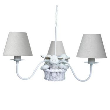 Imagem de Lustre 3L Toys Carneiro Bege Quarto Bebê Infantil Menino - Potinho de 