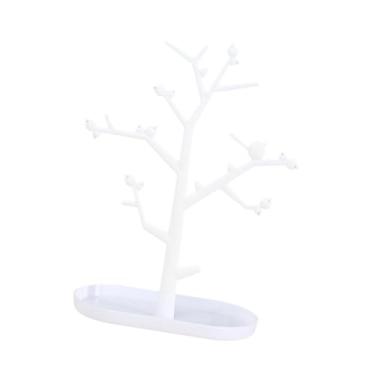 Imagem de YIJU Suporte para brincos, suporte em formato de árvore, base removível para presentear mulheres e meninas. Expositor de joias em formato de árvore, ideal, Branco