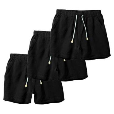 Imagem de Kit 3 Bermudas Masculina Linho Short Casual Ajuste Perfeito-Masculino
