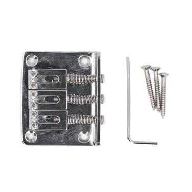 Imagem de Alomejor Ponte de Cauda Dura para Guitarra de 3 Cordas, Selas Ajustáveis ​​de Metal, Ponte para Guitarra Elétrica para Caixa de Charuto