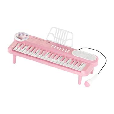 Imagem de oshhni Teclado eletrônico de piano com microfone, 37 teclas, portátil, brinquedo musical, teclado de piano infantil para crianças de 3, 4, 5 e 6 anos, Rosa