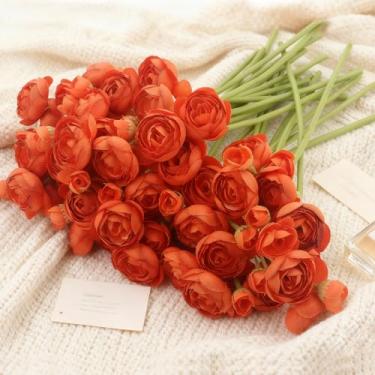 Imagem de Embewhis 24 hastes de flores artificiais de ranúnculo - buquê de ranúnculo de seda sintética 96 flores para decorações de casamento, decoração de casa, arranjos de férias e centros de mesa grandes