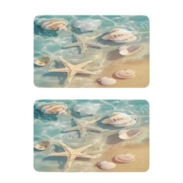 Imagem de Blueangle Conjunto de 2 ímãs de geladeira, estrela-do-mar e concha de verão - Ímãs decorativos engraçados de geladeira de cozinha - Seguro para lava-louças e decoração magnética durável (450)