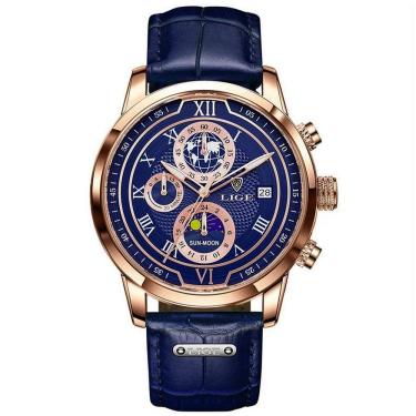 Imagem de Relógio Masculino De Negócios Quartzo Esportivo à Prova D 'água Azul