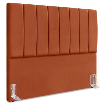 Imagem de Cabeceira Queen 160 Cm Com Frame Dalia Suede Terracota Artte Terracota