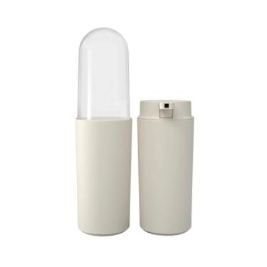 Imagem de Coza - Kit Banheiro Lavabo 2 Peças Porta Sabonete Líquido Porta Escova Com Tampa - Bege