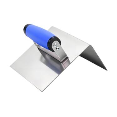 Imagem de Baoblaze Desempenadeira de canto em aço inoxidável para assentamento de tijolos, ferramenta manual com cabo confortável para acabamento de bordas de escadas e, Canto Externo