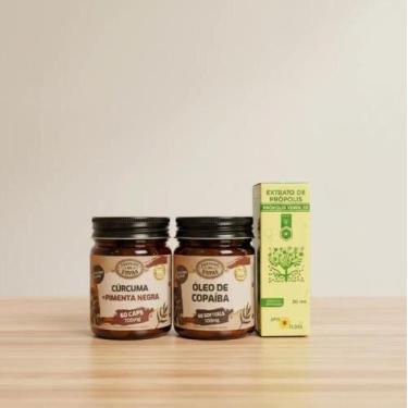 Imagem de Curcuma pimenta óleo De Copaíba própolis 70 Canteiro De Ervas