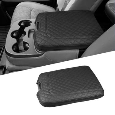 Imagem de DEYTOP Capa de console central para Dodge Ram 1500/2500/3500 2013-2018 Acessórios Capa de apoio de braço de carro para modelos clássicos Ram 1500/2500/3500 2013-2024 (preta, com almofada)