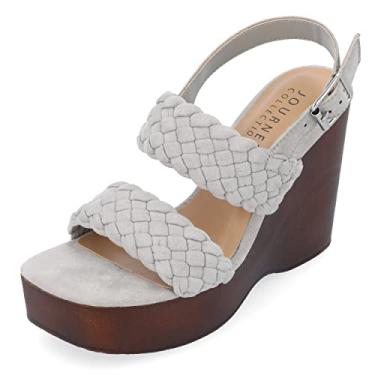 Imagem de Journee Collection Womens Ayvee Tru Comfort Foam Buckle Platform Wedge Sandals Grey 11 Medium WOMENS US
