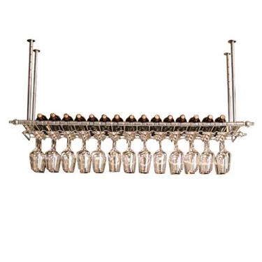 Imagem de GKPSSURV Rack moderno de exibição de vinho montado na parede Racks de vinho modernos | Suporte para garrafa de vinho | Rack de taça de vinho | Taça de champanhe | Prateleira | Tipo de teto |
