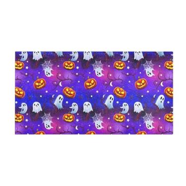 Imagem de Burbuja Tapete de corrida com elementos de Halloween de pelúcia antiderrapante tapete de borracha para corredor, quarto, sala de estar, decoração de entrada, lavável na máquina, 51 x 99 cm