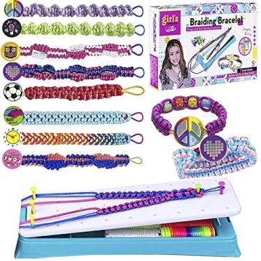 Imagem de Meninas de 7-12 anos Kit Fabricação Pulseiras Fio Loom DIY Amizade Artes e Manufaturas Brinquedos para Adolescentes 6-11