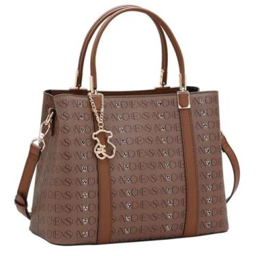 Imagem de Bolsa Chenson Monograma com 3 Divisórias Elegante Moderna e Super Funcional (Café)