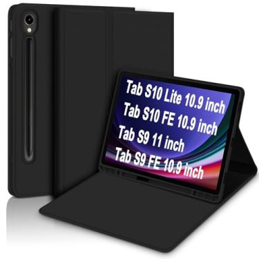Imagem de Capa tablet Para Samsung Galaxy Tab S10 Lite/ S10 FE 10.9"/S9 FE 10.9"/S9 11", Case Anti Impacto, com suporte para caneta S, Premium Slim,Flexível e portátil (Preto)