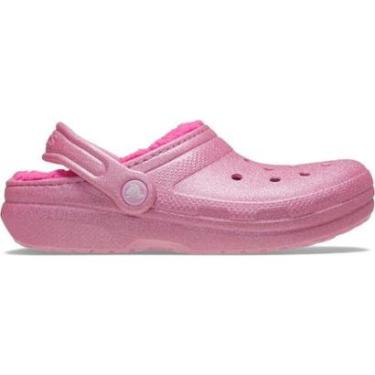 Imagem de Sandália Crocs Classic Lined Glitter Clog K Pink Tweed-Unissex