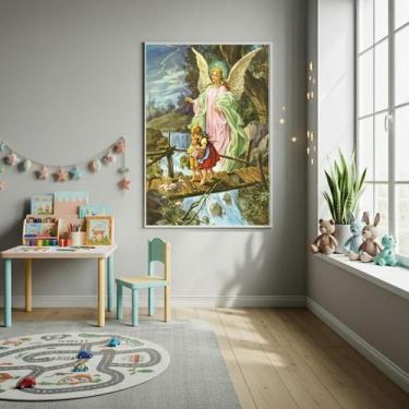 Imagem de Quadro Decorativo Meu Anjo Da Guarda - Amém - 70X50Cm - Quadros On-Lin