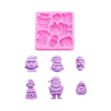 Imagem de Molde De Silicone Para Natal Com Veado, Papai Noel E Morangos Para Fon