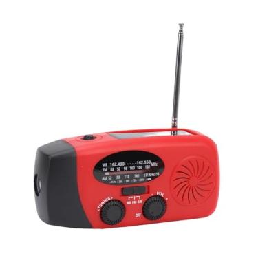 Imagem de Asixxsix Rádio Meteorológico NOAA, Carregador de Telefone Com Banco de Potência de 2000mAh, Rádio de Emergência AM FM WB Com Lanterna LED, Rádios Solares Com Manivela, Equipamento de