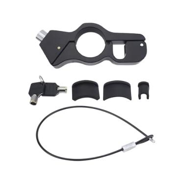 Imagem de Trava de Manopla para Moto Antifurto Resistente Segurar Moped ATV com Guidão Cabo Aço Chaves e Tampas