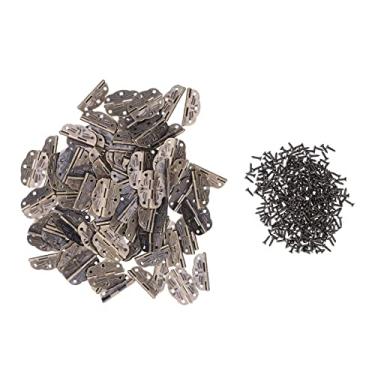 Imagem de KIMISS 100 Peças Mini Dobradiças de Caixa de Ferro-dobradiça Minúscula Resistente à Corrosão para Caixas de Madeira, Casas de Bonecas e Artesanato Vintage
