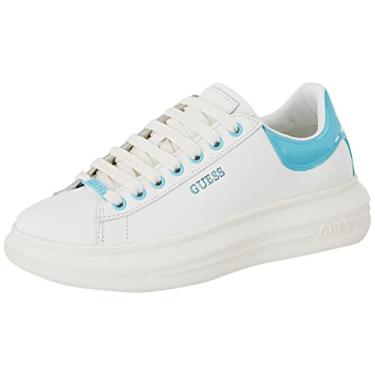 Imagem de GUESS Tênis feminino de ginástica, Branco, azul, 38