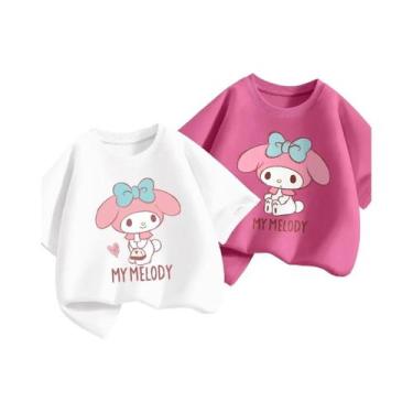Imagem de Camisetas De Algodão 100% Para Meninas Bebês Com Estampa Da Hello Kitt