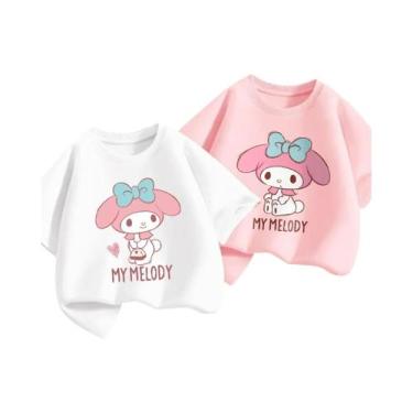 Imagem de Camisetas De Algodão 100% Para Meninas Bebês Com Estampa Da Hello Kitt