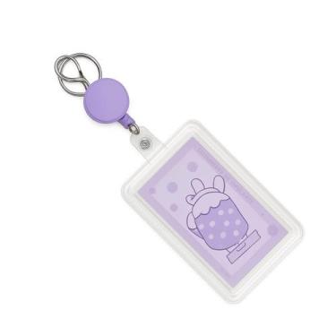Imagem de Porta Cartão de Identificação C/ Prendedor Transparente - Dexin, Roxo