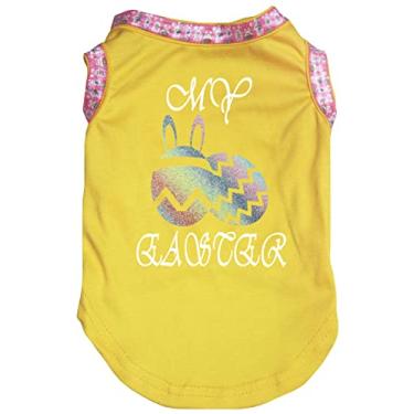 Imagem de Petitebella Camisa de cachorro Bling Gold Bunny (amarela, grande)