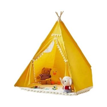 Imagem de Tenda Teepee Portátil Para Crianças De 1,6M, Casa De Brincar Triangula