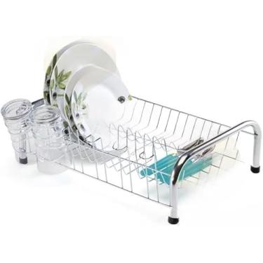 Imagem de Escorredor De Louças Escorredor De Pratos Com Porta Copos Top Para Cozinha Cromado