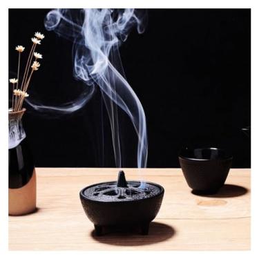 Imagem de porta-vara de incenso Suporte de queimador incenso retrô ferro fundido, ornamentos mesa, estilo antigo chinês, cerimônia chá, fragrância, fogão fumaça