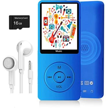 Imagem de MP3 Player, Music Player with 16GB Micro SD Card, Build-in Speaker/Photo/Video Play/FM Radio/Voice Recorder/E-Book Reader, Supports up to 128GB