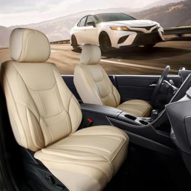 Imagem de Coverland Capas de assento de carro personalizadas compatíveis com Accord, Camry, Corolla - Couro Premium Antiderrapante Espuma de Memória Impermeável Ajuste Personalizado Protetor Interior Assento
