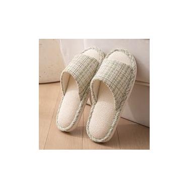 Imagem de Pantufas femininas, respirável, antiderrapante, sola macia, silenciosa, absorção de suor, sapatos para uso doméstico, verde, Verde, 36