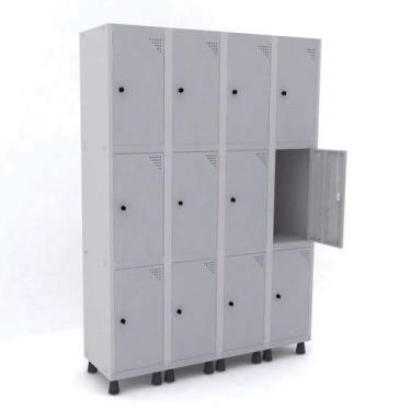 Imagem de Armário Guarda Volume Locker Roupeiro 12 Portas Aço GRP 504/12 - Pandi