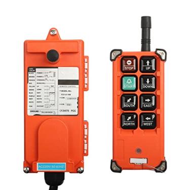 Imagem de BKUANE Controle remoto industrial sem fio 24 V interruptor guindaste de controle de rádio guindaste 1 transmissor + 1 receptor F21-E1B 6 canais (VHF 310-331Mhz, DC 24V)