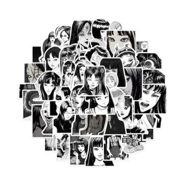 Imagem de Adesivos De Mangá De Terror Junji Ito Preto E Branco 50 Peças Tomie Uz